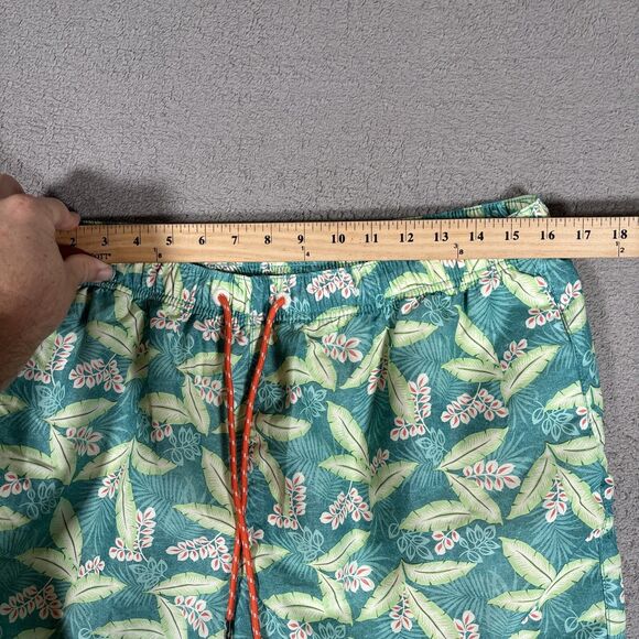 Tommy Bahama Relax Swim Trunks Men’s Size L Blue Green Floral Print Beach Palms - Picture 5 of 10